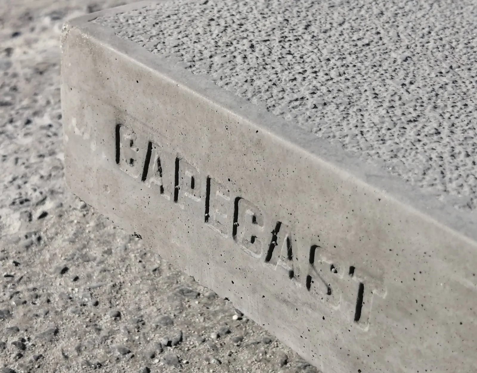 CAPECAST paving textures — charcoal and grey finishes
